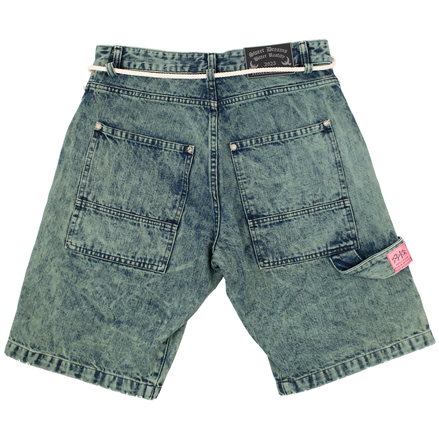 Acidwash Denim Baggy Shorts