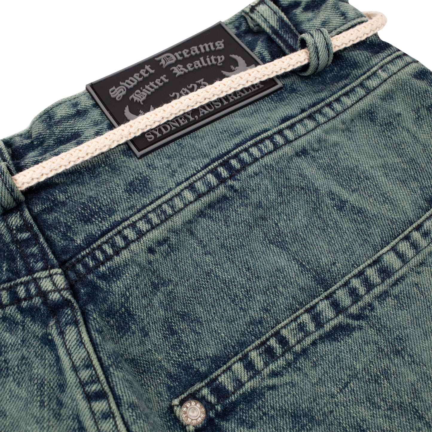 Acidwash Denim Baggy Shorts