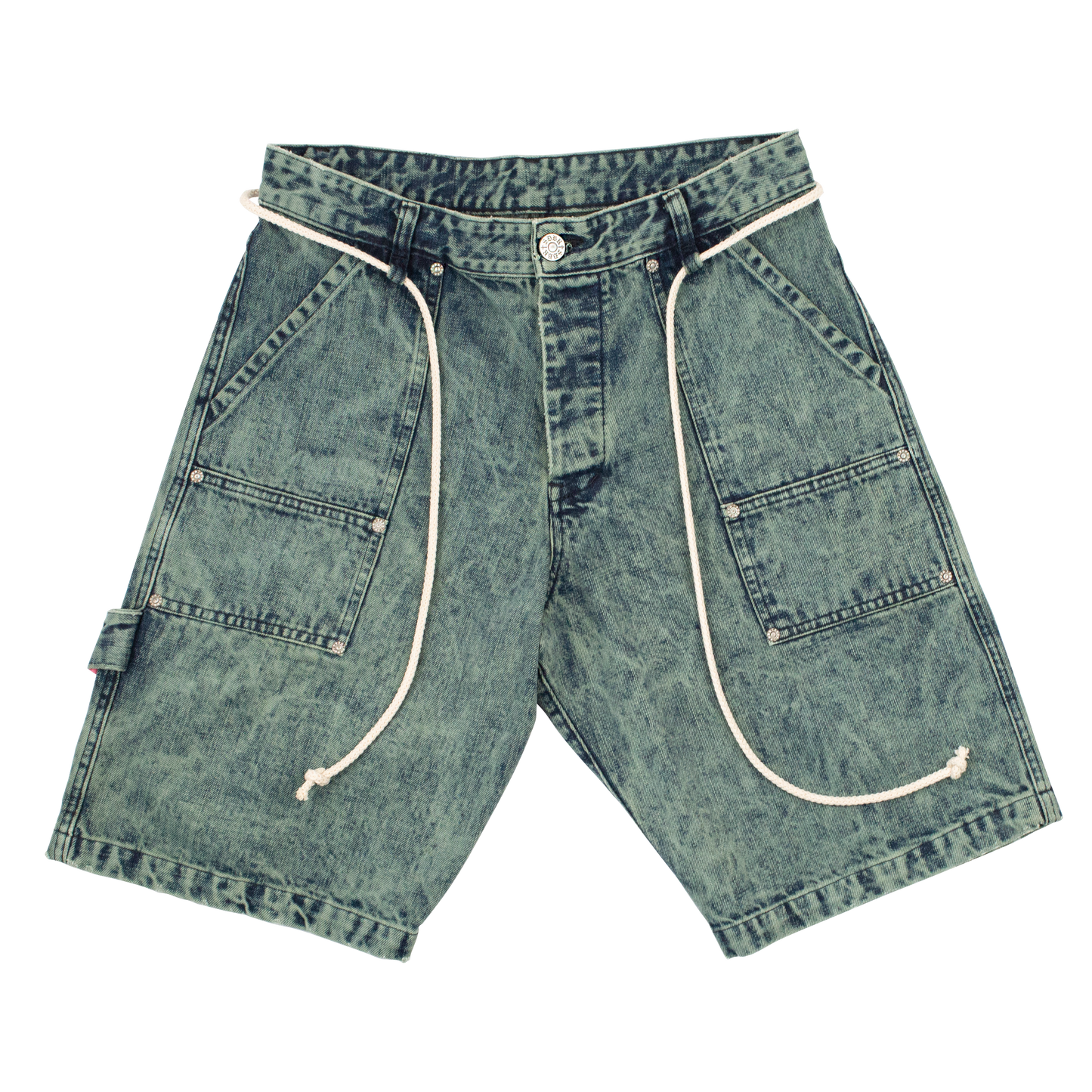 Acidwash Denim Baggy Shorts