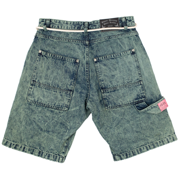 Acidwash Denim Baggy Shorts