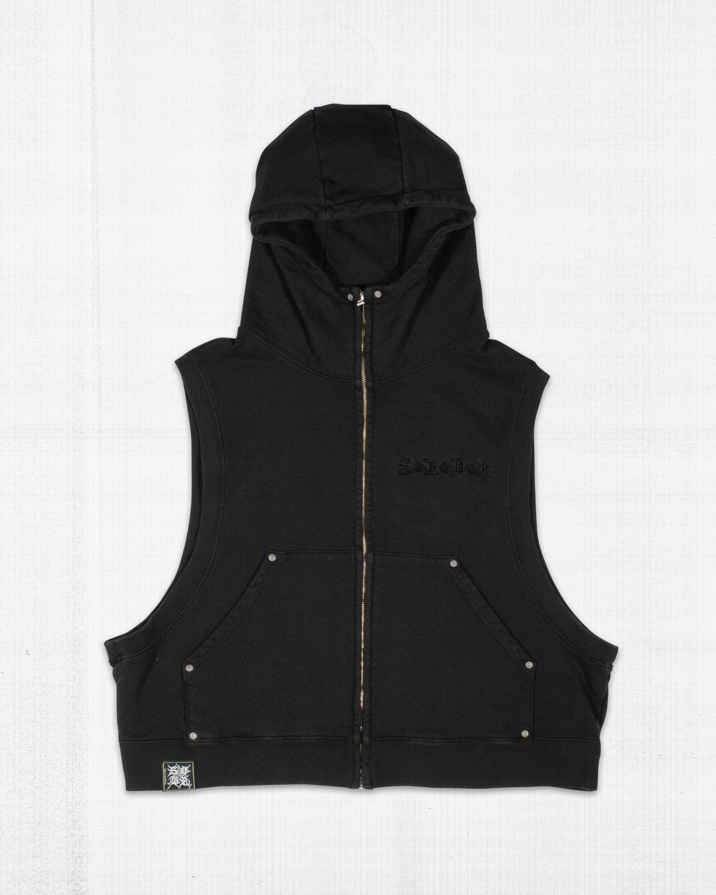 Hooded Vest (Washed Black)