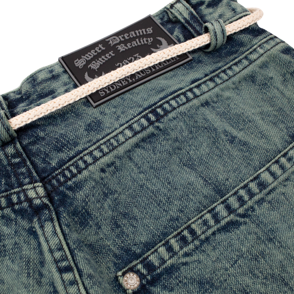 Acidwash Denim Baggy Shorts