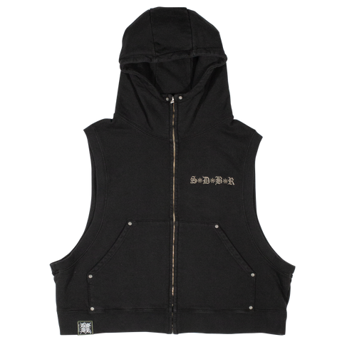 Hooded Vest (Washed Black)