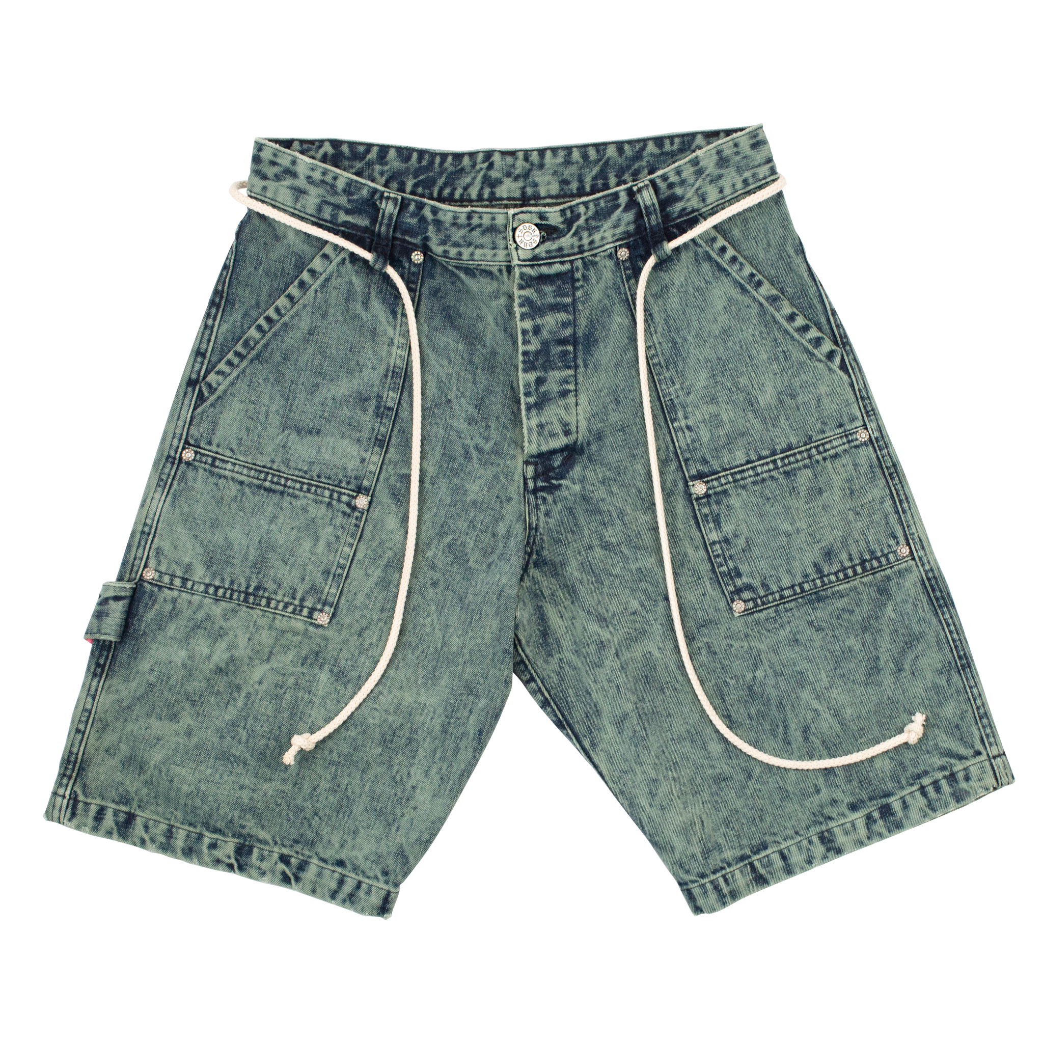 Acidwash Denim Baggy Shorts