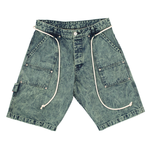 Acidwash Denim Baggy Shorts