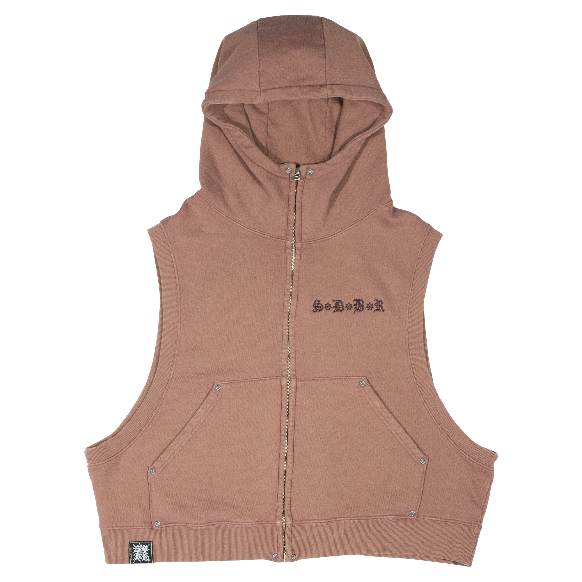 Hooded Vest (Washed Brown)