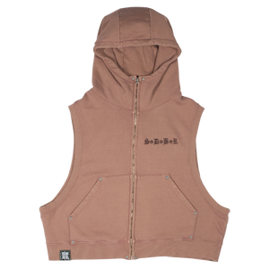 Hooded Vest (Washed Brown)