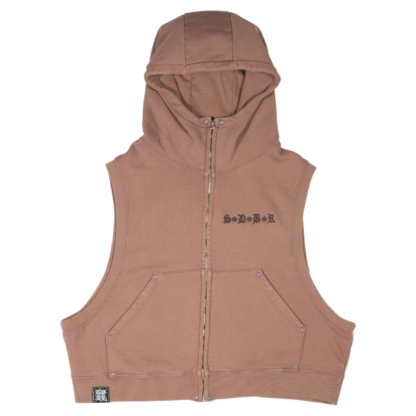 Hooded Vest (Washed Brown)