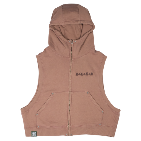 Hooded Vest (Washed Brown)